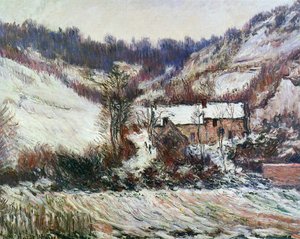 ノルマンディーのファレーズ近郊の雪、1885-86年 作： Claude Monet